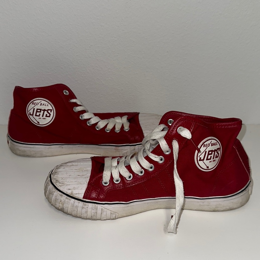 Redball jets high top sneakers, size men’s 11 women’s 12.5